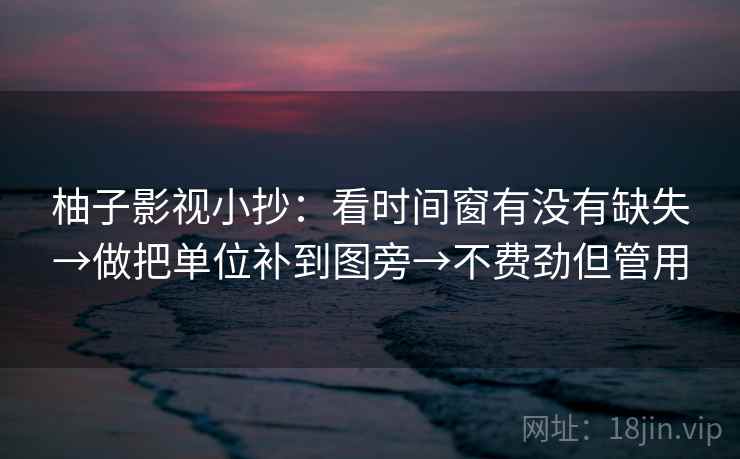 柚子影视小抄：看时间窗有没有缺失→做把单位补到图旁→不费劲但管用