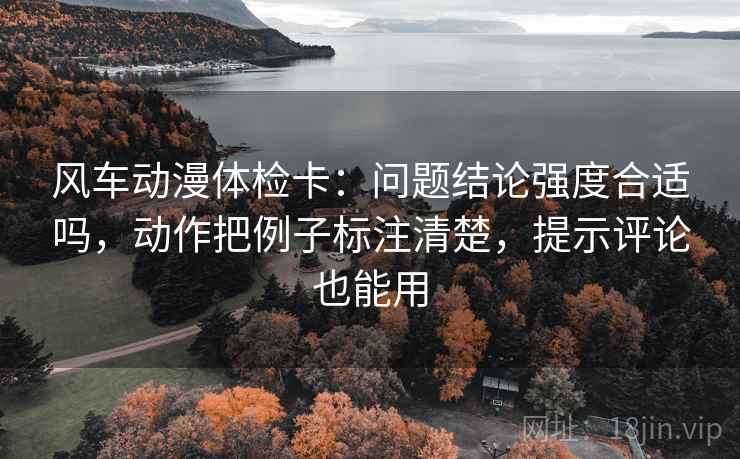 风车动漫体检卡：问题结论强度合适吗，动作把例子标注清楚，提示评论也能用